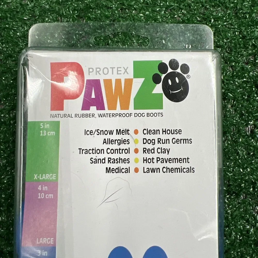 Protex Medium Blue Rubber Dog Boots‎ Reusable Waterproof New